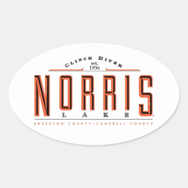 Norris-See Ovaler Aufkleber (Vorderseite)
