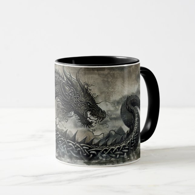 Norse Dragon Viking Samhain Halloween Tasse (VorderseiteRechts)