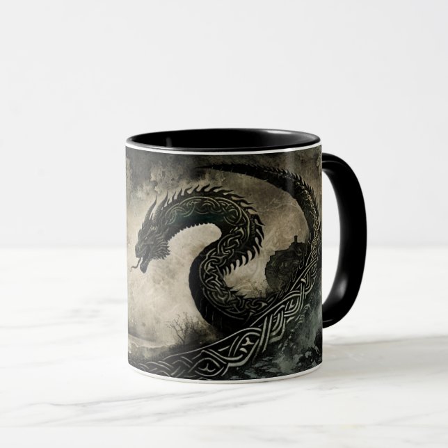 Norse Dragon Viking Samhain Halloween Tasse (VorderseiteRechts)