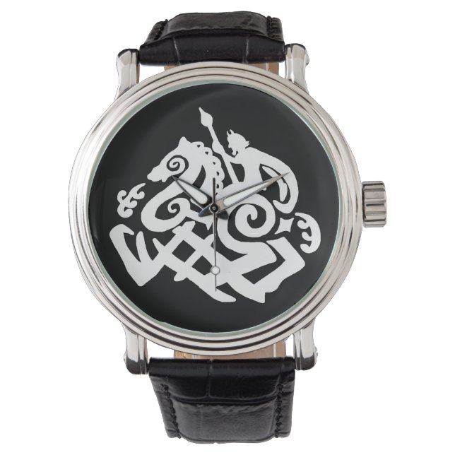 Norse God Odin und Sleipnir Armbanduhr (Vorderseite)