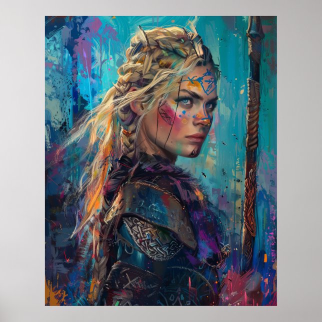 Norse Goddess Freyja, Königin von Valkyries, Blond Poster (Vorne)