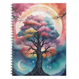 Norse Pagan Rainbow Yggdrasil Tree of Life Lebendi Notizblock
