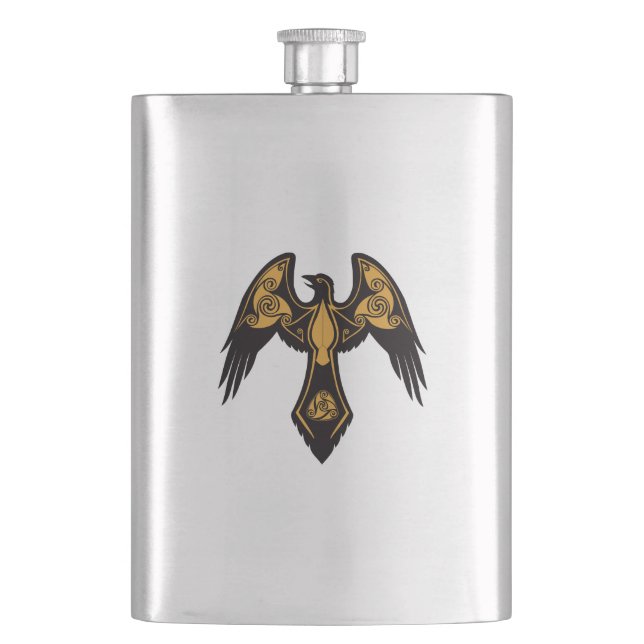 Norse-Raben-Flasche Flachmann (Vorderseite)