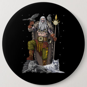 Norse Viking God Odin Button
