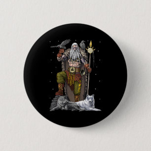 Norse Viking God Odin Button