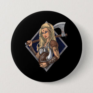 Norse Viking Warrior Button