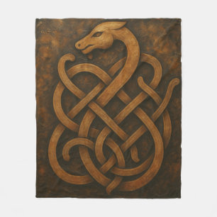 Norse Wolf Sigil - Wandern auf dem schwarzen Stein Fleecedecke