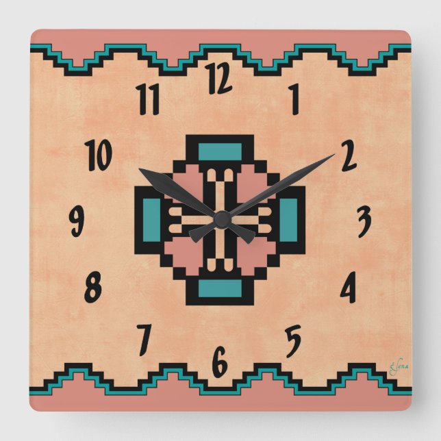 Norteño Quadratische Wanduhr (Vorderseite)
