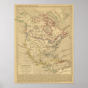 North America 1840 Poster