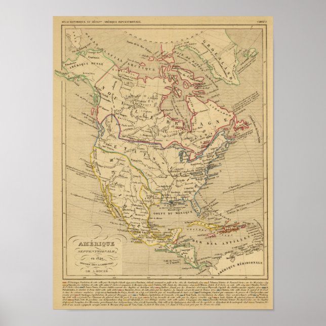 North America 1840 Poster (Vorne)