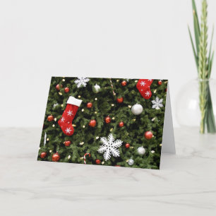 North America. Christmas decorations on tree. 2 Feiertagskarte