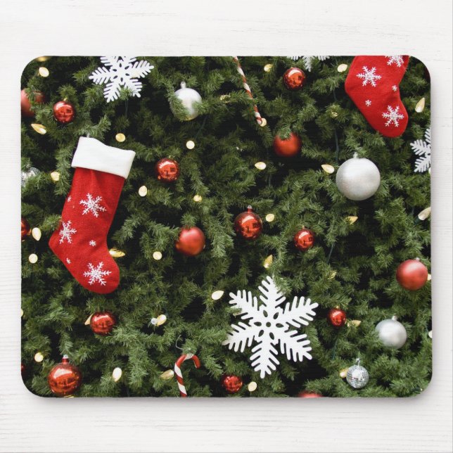 North America. Weihnachtsdekorationen auf Baum. 2 Mousepad (Vorne)