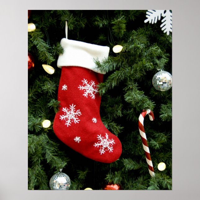 North America. Weihnachtsdekorationen auf Baum. 3 Poster (Vorne)
