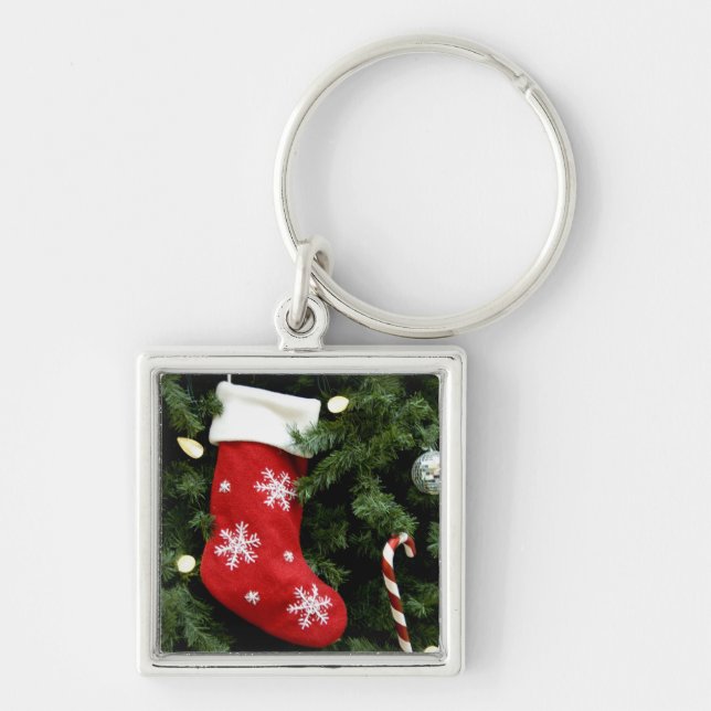 North America. Weihnachtsdekorationen auf Baum. 3 Schlüsselanhänger (Vorne)