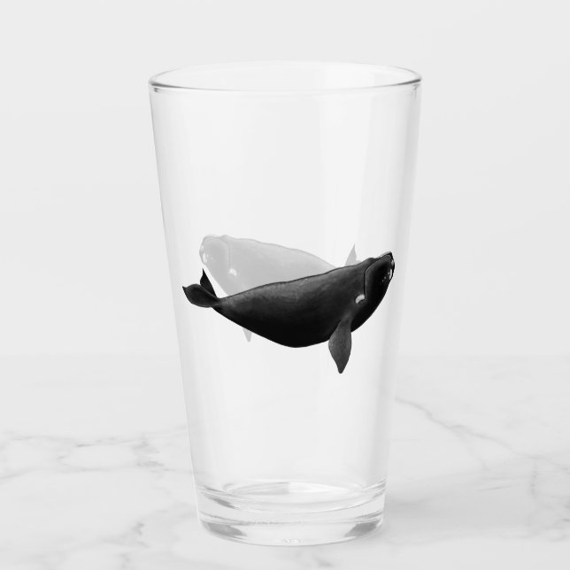 "North Atlantic Right Whale" Art Glas (Vorderseite)