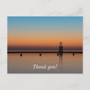 North Ave Lighthouse Sunrise Danke Postcard Postkarte