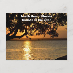 North Beach, Florida Sunset Holiday Postcard Feiertagspostkarte
