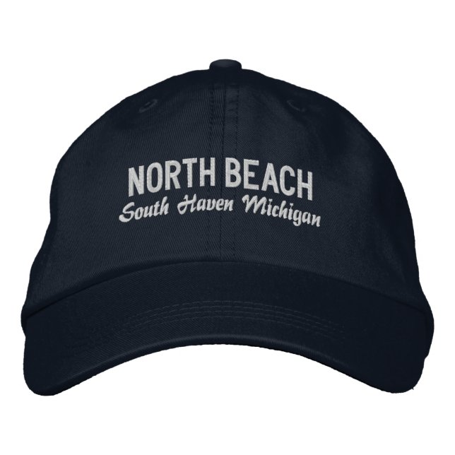 North Beach Michigan Embroidered Baseball Hat Bestickte Baseballkappe (Vorderseite)