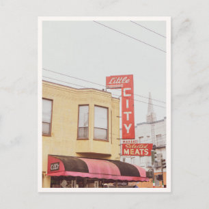 North Beach San Francisco Little City Meats Schild Postkarte