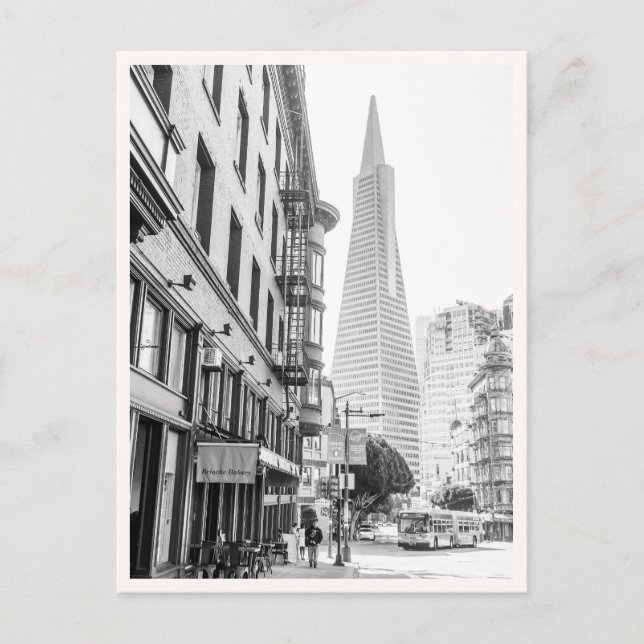 North Beach San Francisco Transamerica & Muni Postkarte (Vorderseite)