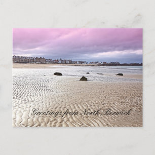 North Berwick beach en Ecosse, carte postale