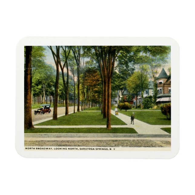 North Broadway, Saratoga Springs, NY Vintage Magnet (Horizontal)