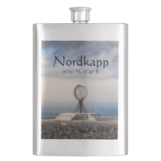 North Cape Souvenir Flachmann (Vorderseite)