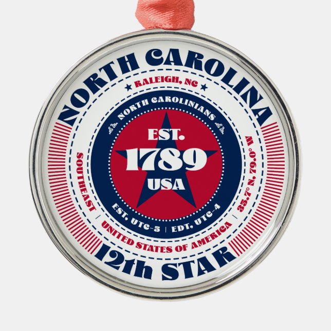 North Carolina 12. Staat Weihnachtsschmuck (Vorne)