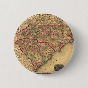 North Carolina 1861 und South- Carolinakarte Button