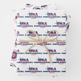 North Carolina, 50 Staaten, Liberty Bell Geschenkpapier Set
