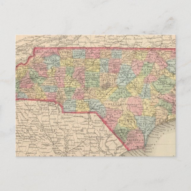 North Carolina 8 Postkarte (Vorderseite)