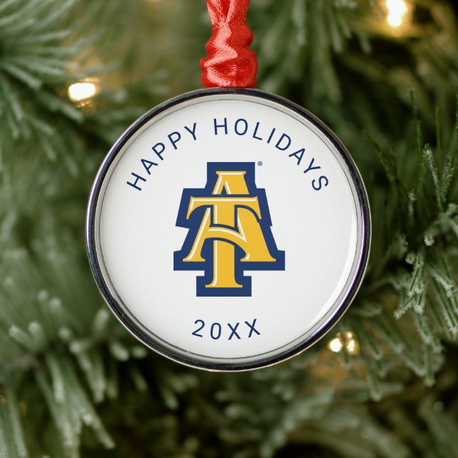 North Carolina A&T Staat University | Ein Logo 2 Ornament Aus Metall (Baum)