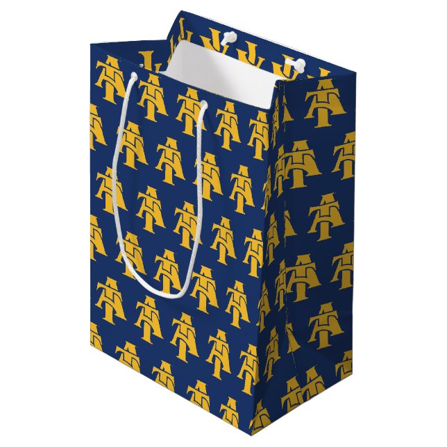 North Carolina A&T Staat University | Ein Logo Mittlere Geschenktüte (Vorderseite Schrägansicht)