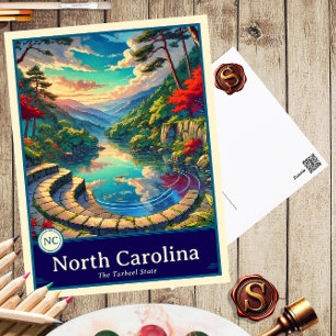 North Carolina Anime Style Cel Schattenkarte Postkarte