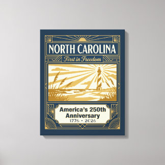 North Carolina Art Deco Amerika 250. Jahrestag Leinwanddruck