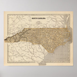 North Carolina Atlas Map Poster