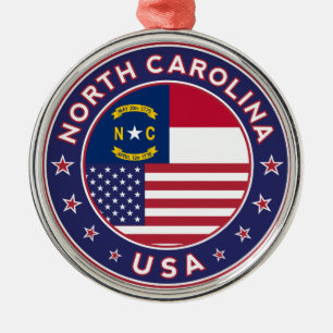 North Carolina Aufkleber, Handy-Gehäuse, Totbeutel Ornament Aus Metall