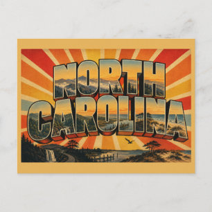North Carolina Berge Wälder Küste Kunst Postkarte