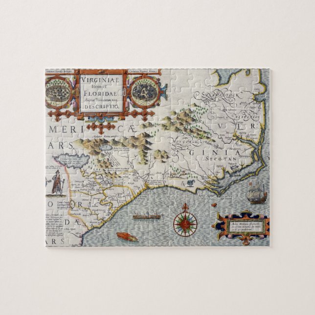 North Carolina, betitelt 'Virginiae Einzelteil und (Horizontal)