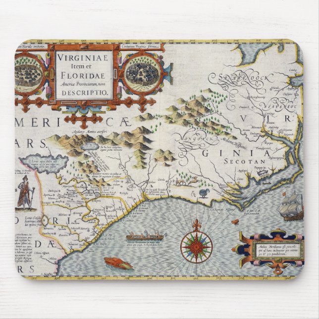 North Carolina, betitelt 'Virginiae Einzelteil und Mousepad (Vorne)