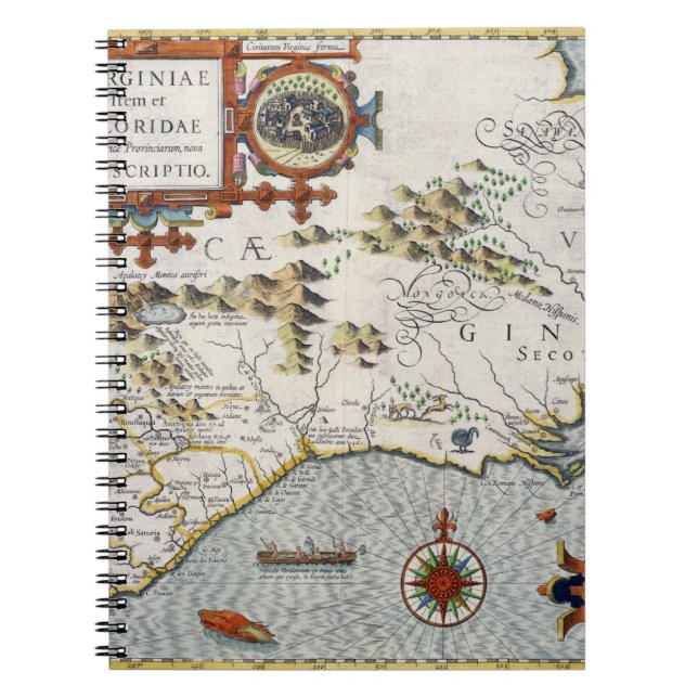 North Carolina, betitelt 'Virginiae Einzelteil und Notizblock (Vorderseite)