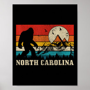 North Carolina Bigfoot Vintage Berge Wandern Ca Poster