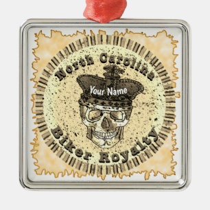 North Carolina Biker Ornament Aus Metall