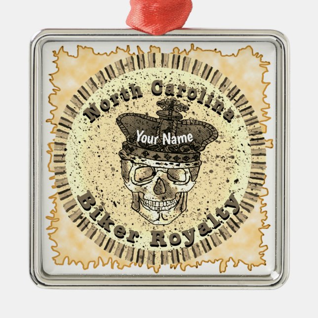 North Carolina Biker Ornament Aus Metall (Vorne)