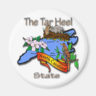 North Carolina Blue The Tar Heel Staat BirdFlower Magnet