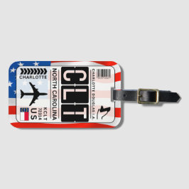 North Carolina CLT Gepäckmarke Gepäckanhänger