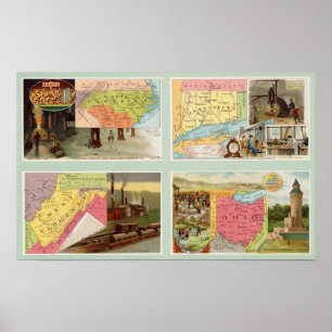 North Carolina, Connecticut, West Virginia, Ohio Poster