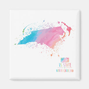 North Carolina der Aquarell-Karten-  Magnet
