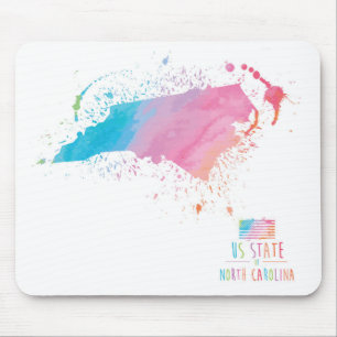 North Carolina der Aquarell-Karten-  Mousepad