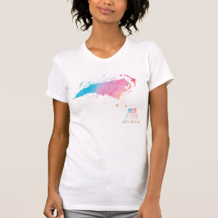 North Carolina der Aquarell-Karten- T-Shirt